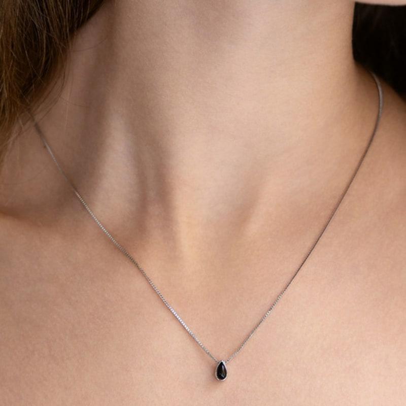 

TATIANA (925 Silver) Mini Waterdrop Pendant Necklace NZ2516 Onyx Gold Plated