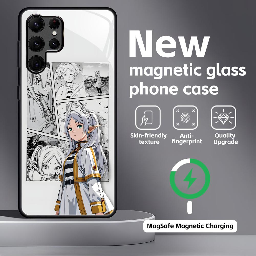 anime Frieren Beyond Journey's End   Phone Case For Samsung S25 S24 S23 S22 S21 S20 Plus Ultra Note20 Glass Magnetic Case
