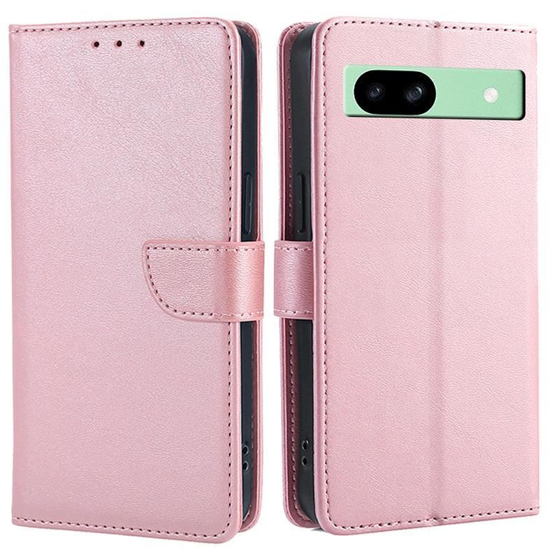 For Google Pixel 8a Case Calf Texture PU Leather Wallet Phone Cover with Magnetic Clasp