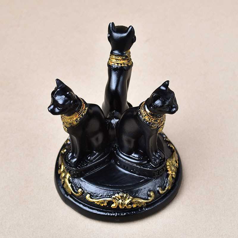1 Artikel Diffusor Katze Kristallkugel Ständer Katzenform Kugelhalter Dreifache Ägyptische Displaybasis Harzfigur Statue Bürogebrauch HomeDecor