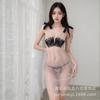 Sex Underwear Lace Eyelashes Bow Super Transparent Mesh Sexy European and American Sex Underwear Suspender