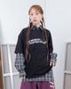 THEMUSEUMVISITOR Applique Flower T-Shirt (Black)