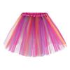 Polyester Flared Skirt With Pleats And Mesh For Casual Women