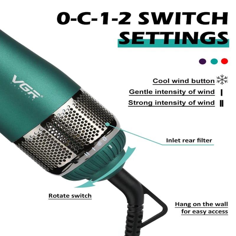 Nuovo Pettine Lisciante per Capelli Ricci da Donna 4-in-1 Multifunzionale a Doppio Uso Asciutto e Bagnato Asciugacapelli a Pettine ad Aria Calda Strumento per lo Styling Veloce Non Danneggia i Capelli