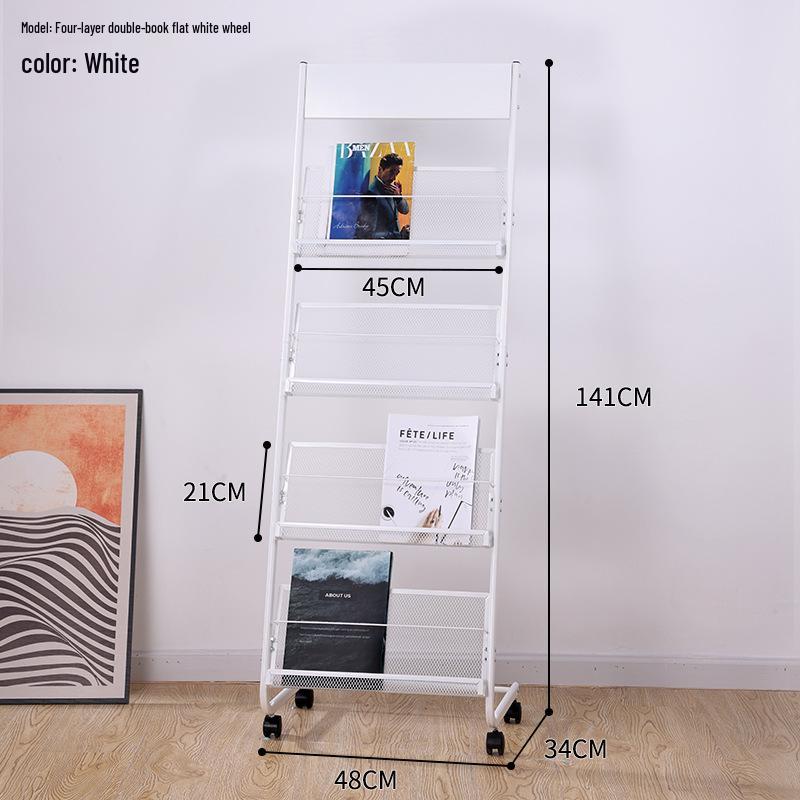 Floor Standing Magazine & Book Display Rack for Periodicals and Promotional Materials