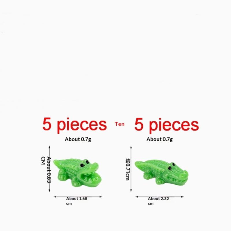 10/50Pcs Mini Crocodile Resin Figurine Cute Animal Micro Landscape Ornament Diy Craft Accessory For Desktop Bonsai Decoration