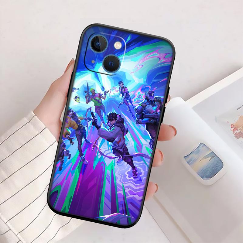 V-VALORANT New High-End Shell Phone Case for iPhone 16 15 14 13 12 Pro Max Plus Mini