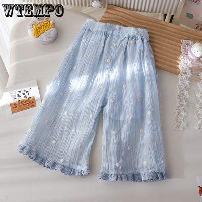 Zomerbroek voor meisjes Kinderen Dunne Ademende Losse Comfortabele Baby Meisje Stijlvolle Bovenkleding Broek