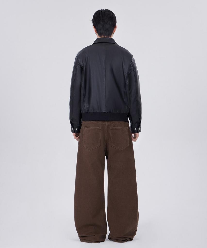 GLW High Curved Wide Cotton Pants Brown