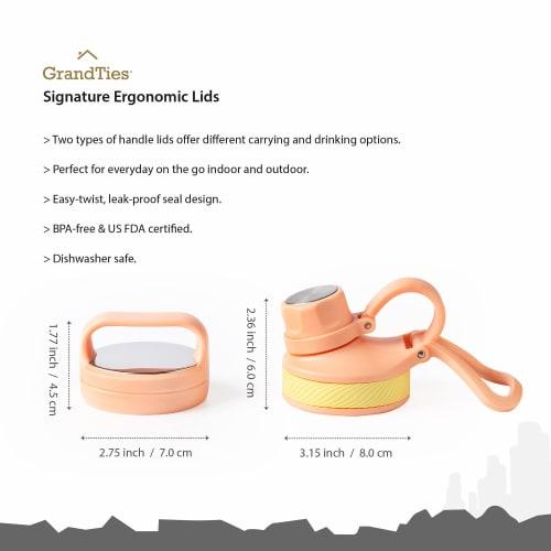 GRANDTIES Premium Vacuum Insulated Stainless Steel Wide Mouth Water Bottle, 946ml, Available In 9 Colors, Includes Two Lids, Easy-to-Clean Large Openi