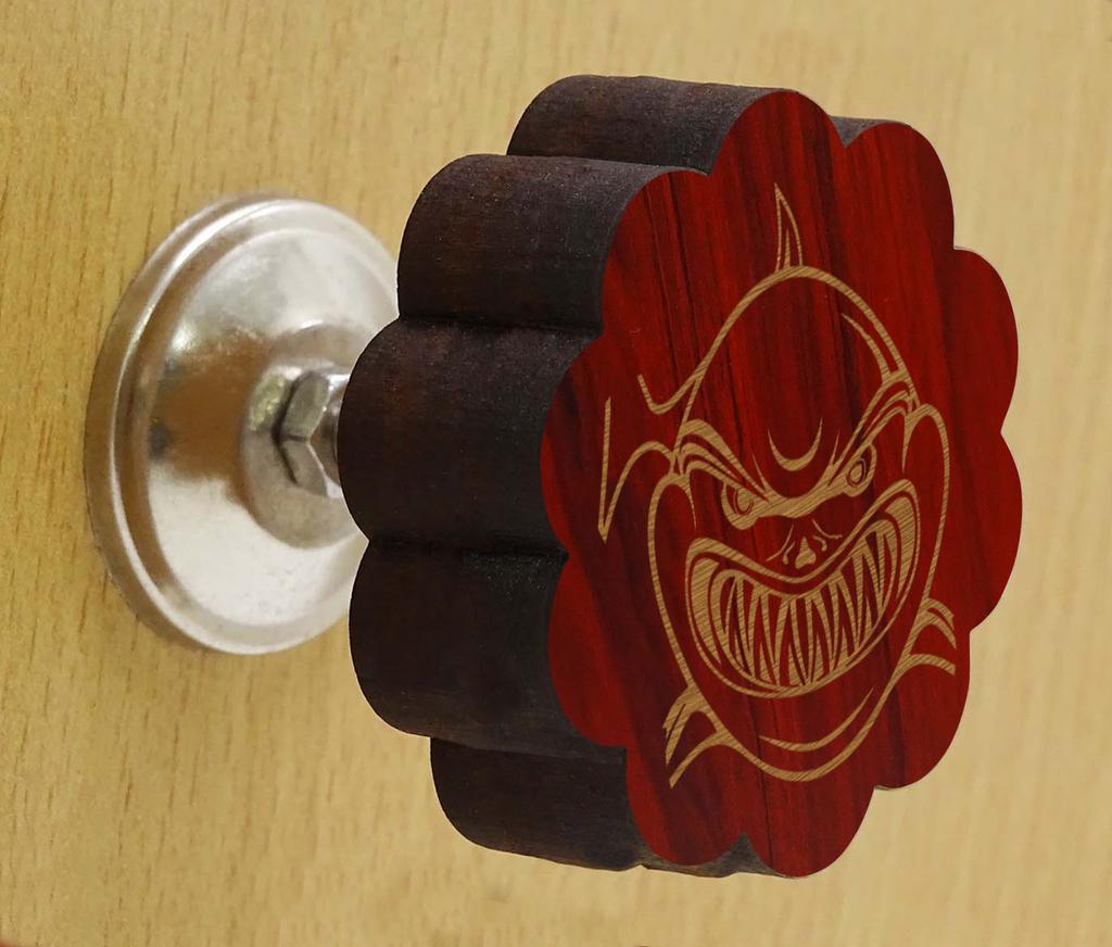 IBA Indianbeautifulart Braun Gravierte Knöpfe Holz Kleiderschrank Knöpfe Schrank Schubladengriff 10