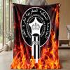 Morocco Football Printed Flannel Blanket Skin Friendly Warm Decorative Throw for Indoor Couch Bed Daily Use