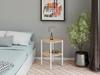 Stolik Nocny Okrągły Loft Z Półką 35X35X46 Cm Metalowy Biały
