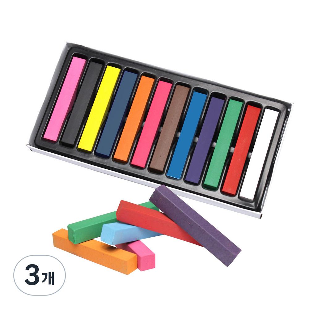 Mikiriki Prof Hair Chalk Set Hair Chalk 3 Pcs 12 Colors