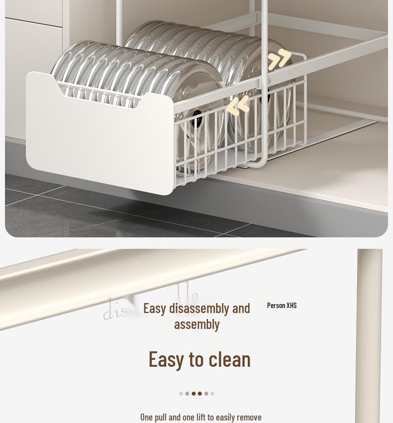 Estante para Fregadero de Cocina Multifuncional con Cestas Extraíbles y Almacenamiento para Especias