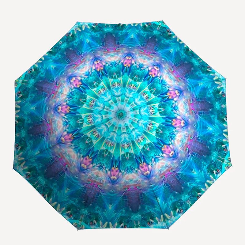 1pc Kaleidoscope Pattern Automatic Umbrella - Automatic Opening And Closing, Sturdy Iron Frame, Portable Folding Design yy251018114