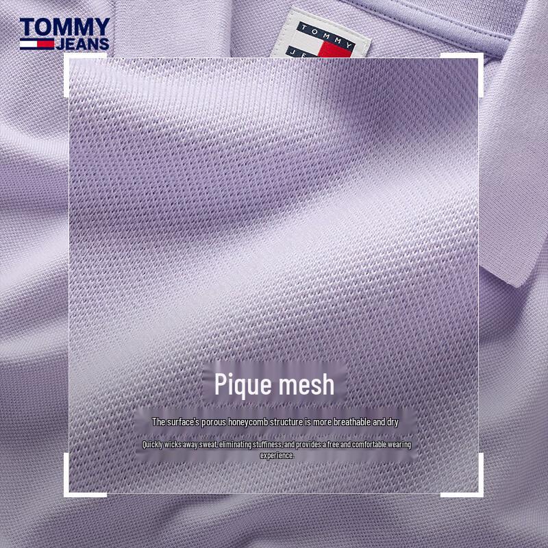 TOMMY JEANS Women's V-Neck Slimming Pique Cotton Long Dress