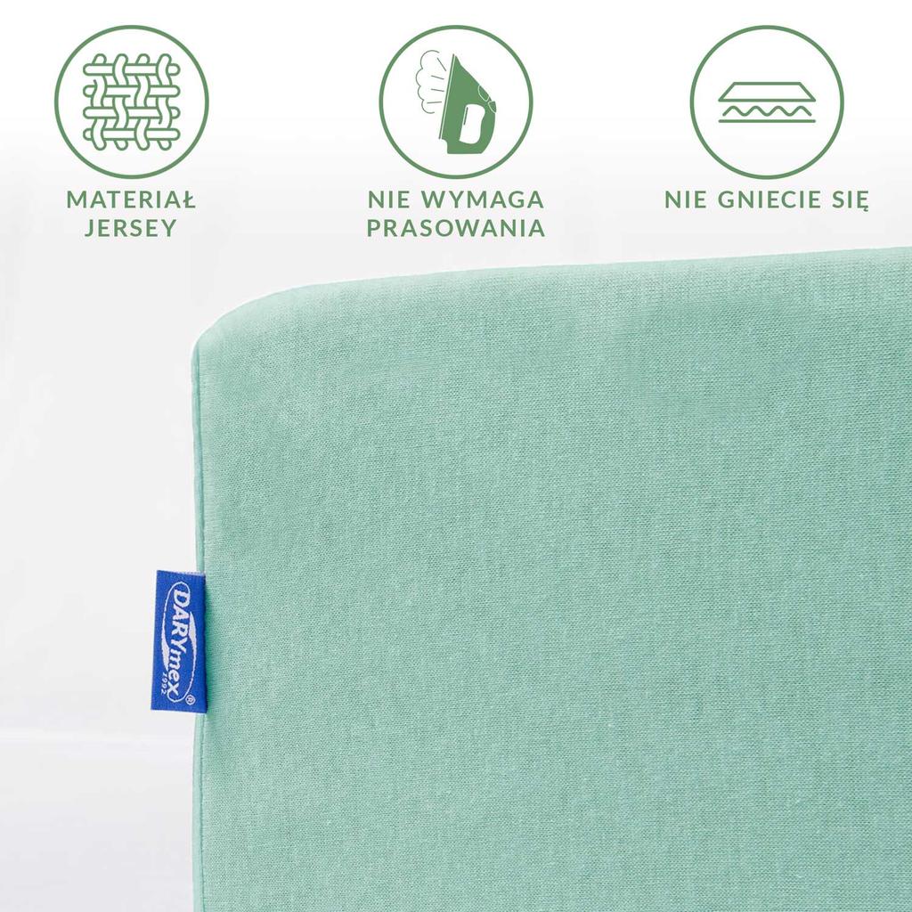 Fitted sheet 160x200 elastic JERSEY 100% COTTON light turquoise