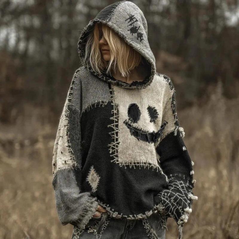 2025 European & American Cross-Border Halloween Loose Hooded Sweatshirt with 3D Print