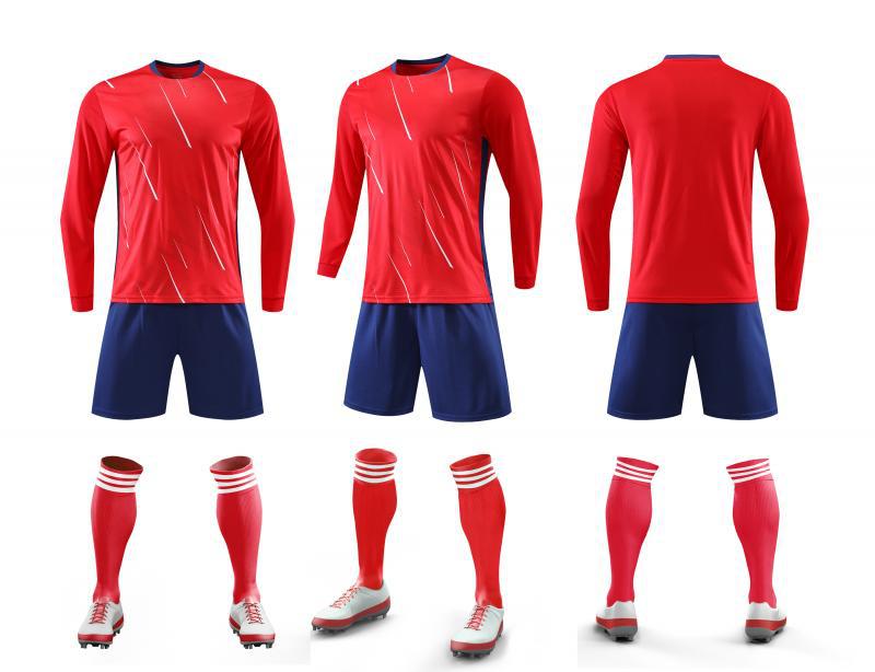 Football Suit, Professional Game Training Jersey, Jersey, Long-Sleeved Sportswear, Quick-Drying Football Suit. 16 красный