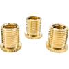 3PCS Shift Knob Thread Adapters, M8 X 1.25/M10 X 1.25/M10 X 1.5 Brass Adapters for Gear Shift Heads, Universal Shifter Knob Threaded Screws for