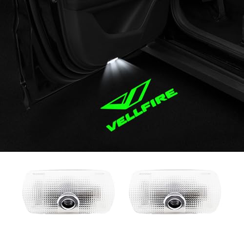 Vellfire Courtesy Light, Car Courtesy Lamp, Fade-Resistant LED Logo Projection Courtesy Light, Door Light, Set of 2 with Tools, Compatible with N