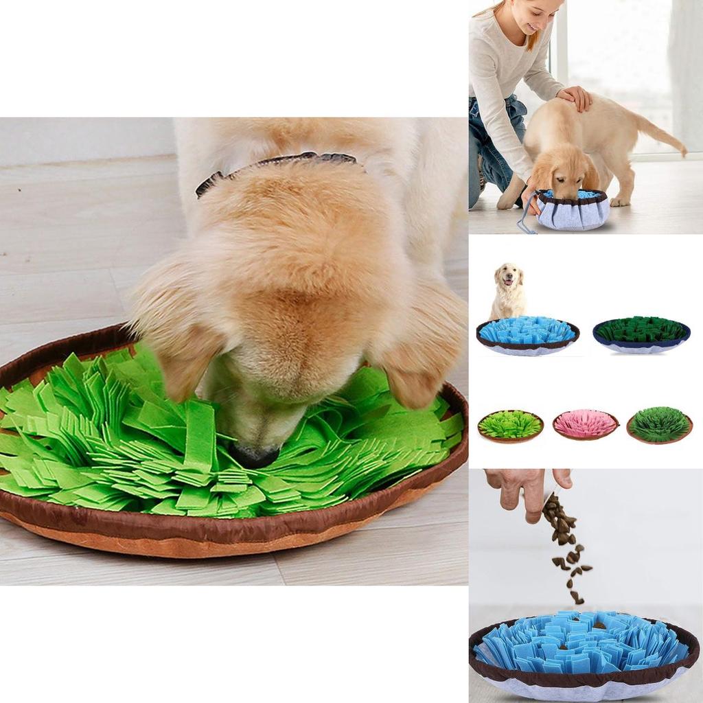 Pet Feeding Snuffle Mat For Dogs Felt Anti-choke Food Dispensing Toy In Pink
