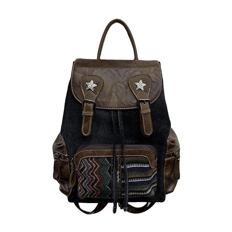 

XDLM Vintage Harajuku Denim Backpack One Size