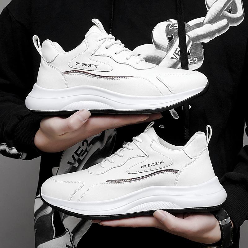 Fashion Casual Leather Shoes Men Outdoor Tennis Sneakers Lightweight Comfortable Lace Up Trainers Man Leisure Walk Treking Shoes