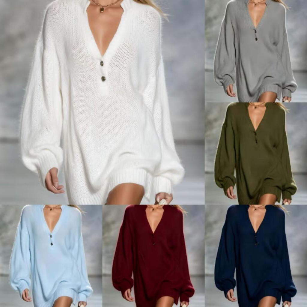 European and American Casual Elegant V-Neck Solid Knit Sweater Mini Skirt (2026 Edition)