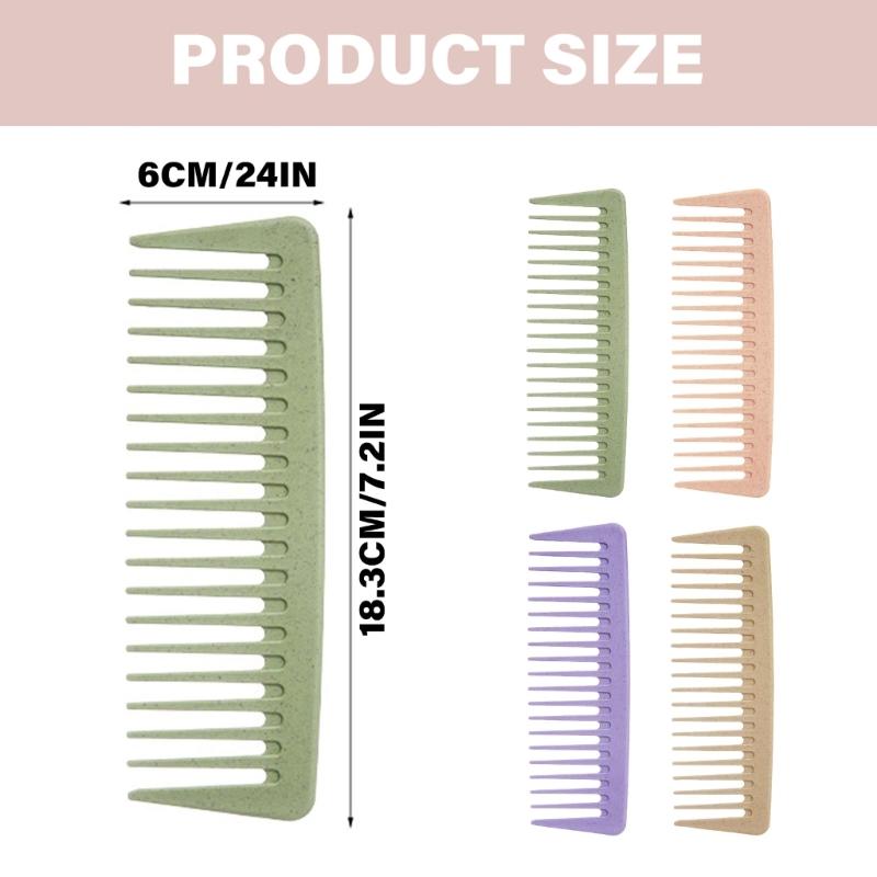 Reisefreundlicher Haarkamm mit breiten Zinken für sanftes Entwirren und minimale Haarausfall Sicherer Plastikkamm für Damen und Herren