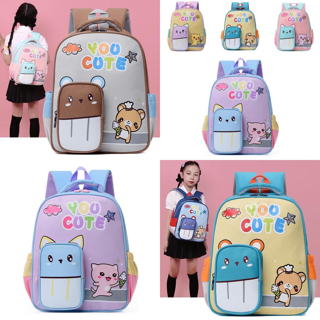 Trendy 2024 Summer Fashion Comfortable Versatile Backpack For Kindergarten Kids Lightweight Nylon Cartoon Design