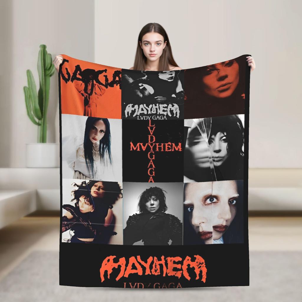 Lady Gaga Mayhem Abracadabra Knitted Blankets Fleece Lady In Red Super Warm Throw Blankets for Bed Bedspread