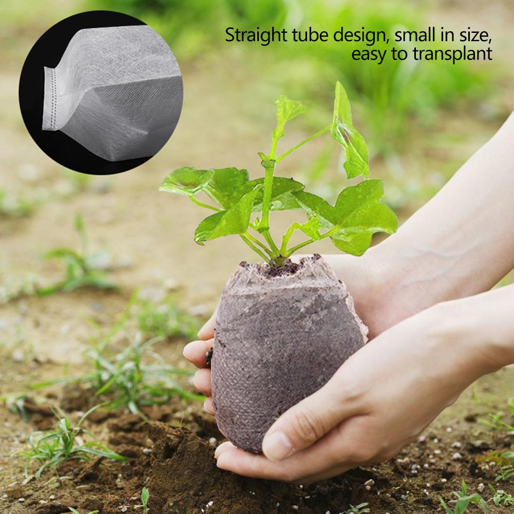 100Pcs Biodegradable Plant Grow Bags Non-Woven Nursery Pots for Seed Starting Home Garden Accessories Tools