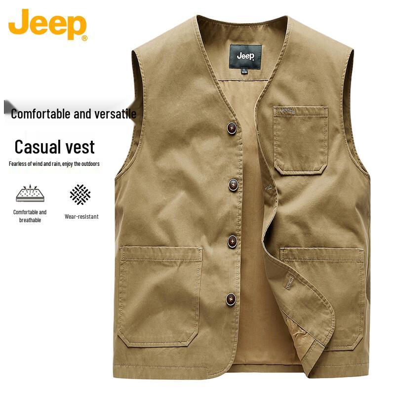 JEEP Men s Outdoor Multi-Pocket Cotton Vest M
