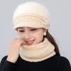 1Pc Winter The Elderly Hat Female Mother Thermal Hat Fleece Thickened Knitted Wool Hat Scarf