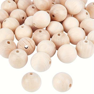 30mm Wooden Beads, 10/20/40 Unfinished Wooden Beads, Large Wooden Balls, Handicrafts, Circular Wooden Spacer Beads, Jewelry Making, Home Decoration