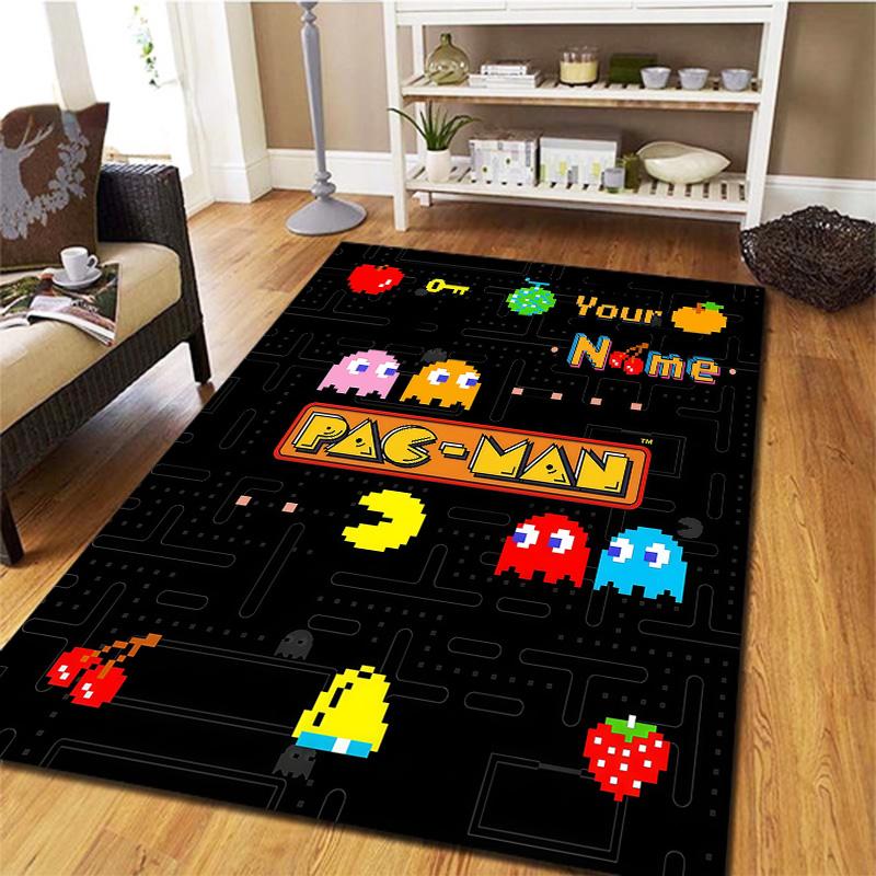 Pacman Custom Name Carpet Rug For Living Room Bedroom Home Sofa Decoration,Kids play Non-slip Floor Mat