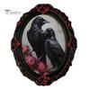 Vintage Oval Photo Frame Decor Halloween Gothic Refrigerator Magnet, Retro Fridge Magnets, Distressed Soft Magnetic Ghost Theme Stickers Dark