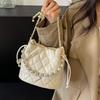 IELGY Summer Diamond Embroidered Bucket Bag All-Match Chain Crossbody Bag
