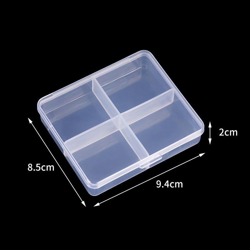 

Прозрачный пластиковый ящик для хранения 4 сетки упаковочная коробка ящик для хранения пылезащитный прочный чехол для ювелирных бусин контейнер 8.5*9.4*2cm