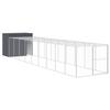 VidaXL Niche pour chien avec cour anthracite 214x1069x181 cm, cage pour chien, abri pour chien, maison pour animaux, cages 3189135