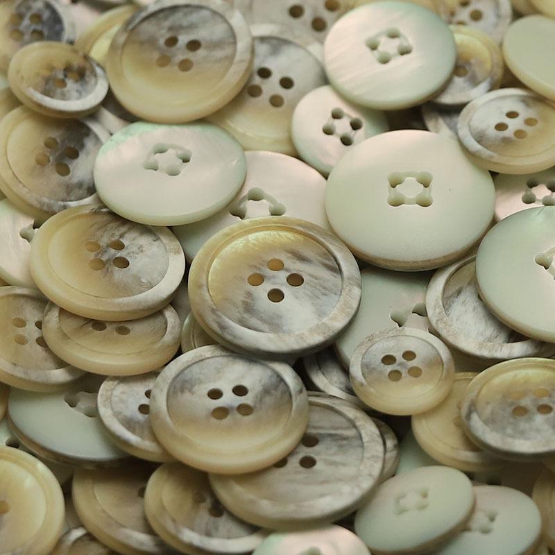 

5 шт. пуговицы для одежды смоляные четыре люверса тренчкот двухсторонний Nippi пальто пуговицы тренчкот куртка кардиган декоративные пуговицы 2 #[Four-eye double-sided as beige] 20mm