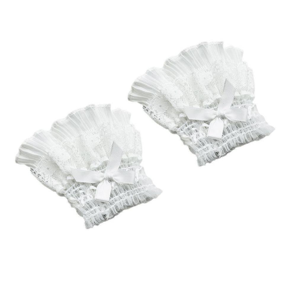 Comfortable Lace Ruffled Wrist Detachable Fake Sleeves Cuffs  Daily Accessory