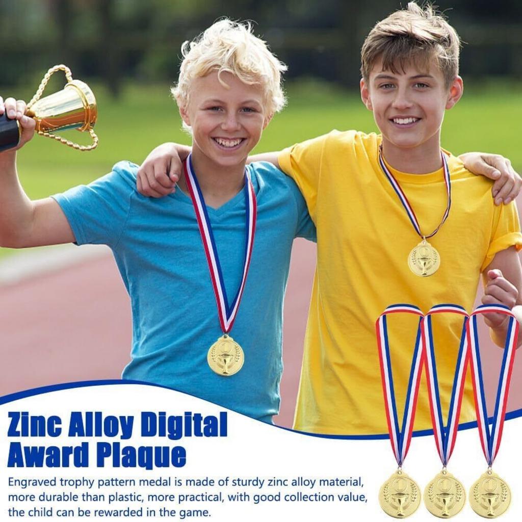 12er-Pack Medaillen, gravierte Trophäenmustermedaille, Goldmedaille für