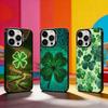Clover Plant Four Leaf Phone Case For iPhone 17,16,15,14,13,12,11 Plus,Pro Max,XS,Colored Silver Phone Case