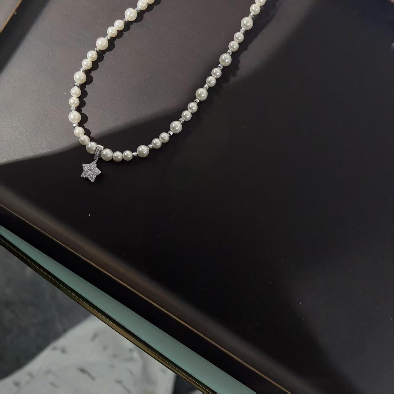 S925 Sterling Silver Luxury Zircon Star Pendant Necklace S925 Silver