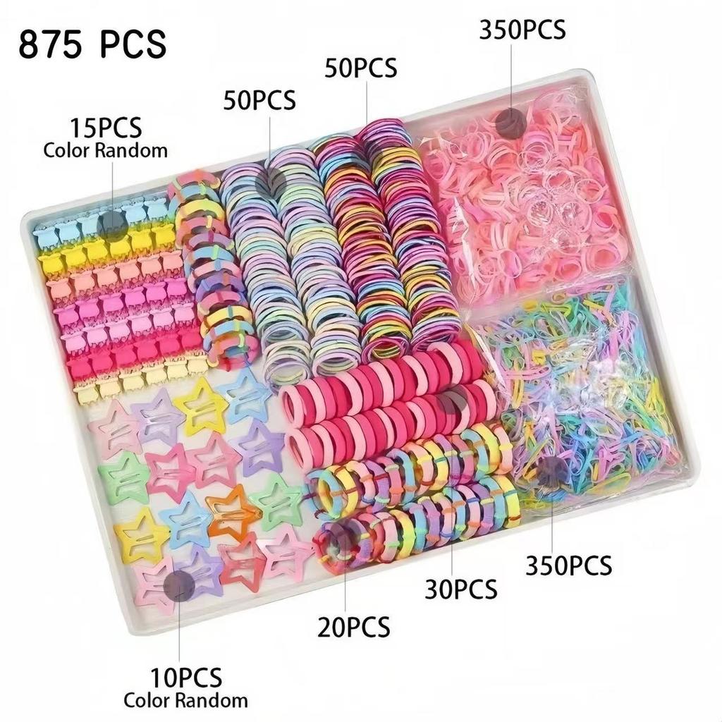 Fashion Hair Accessories Set, Glitter Bow Clips Star Clips Floral Hair Ties Non-Damaging Elastic Bands Tie Clips, High-Value Multi-Purpose Portable