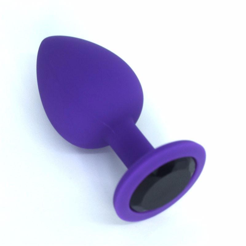 Silicone Butt Plug with Crystal Jewelry Smooth Touch Anal Plug No Vibrator Anal Sex Toys for Adult