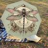 1PC dragonfly floralAutomatic Open/Close Umbrella with Windproof, 8-Rib Sturdy Canopy, Durable Ribs, Fashionable Design1211A
